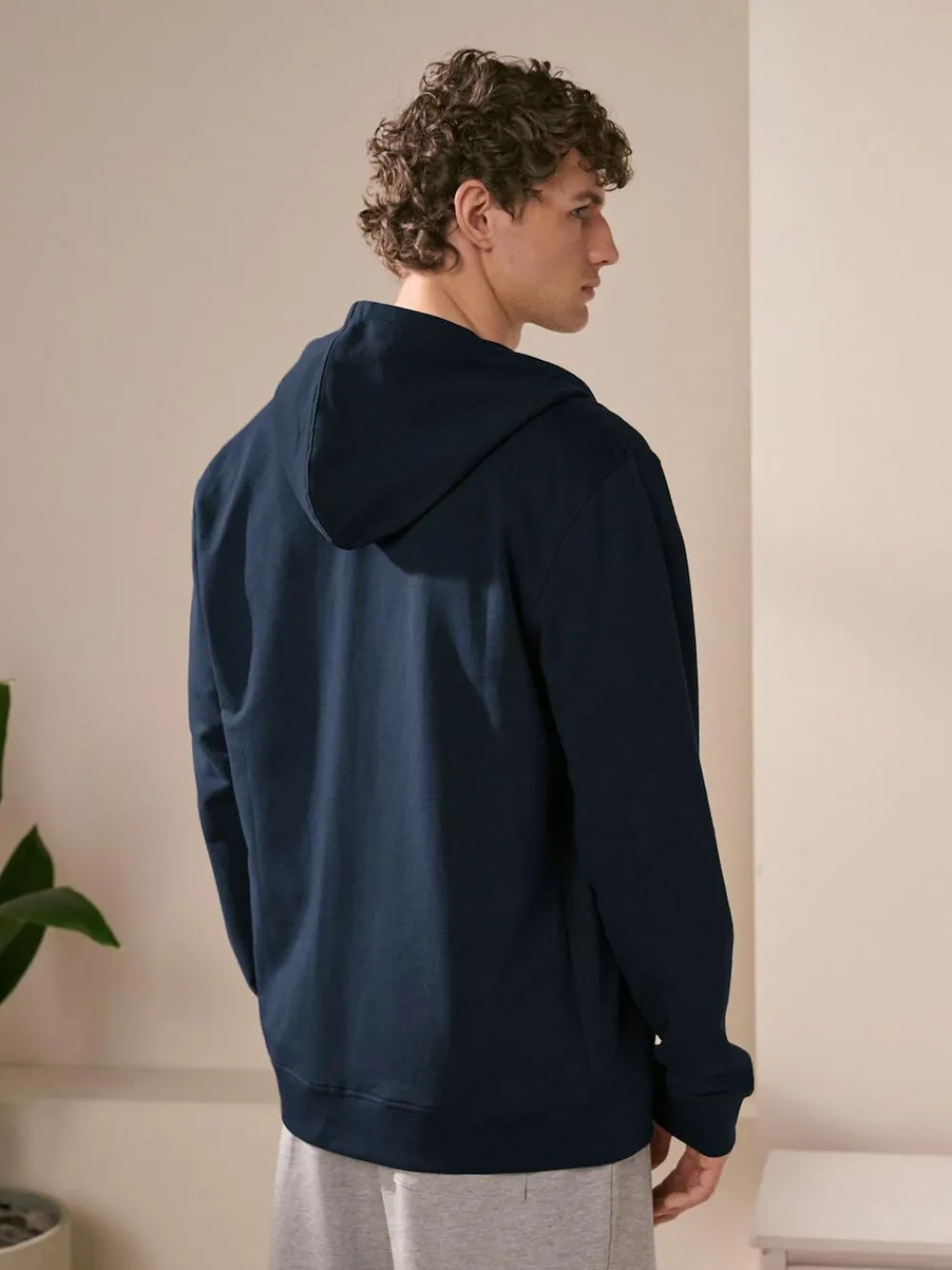 Hot Next Navy Blue Lightweight Zip Up Hoodie
