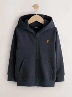 New Next Logo Zip Through Hoodie (3-16yrs) Navy Blue