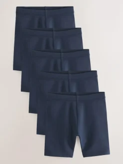 Sale Next Longer Length 5 Pack Cotton Rich Stretch Cycle Shorts (3-16yrs) Navy Blue