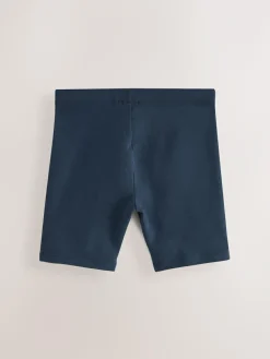 New Next Longer Length 2 Pack Cotton Rich Stretch Cycle Shorts (3-16yrs) Navy Blue
