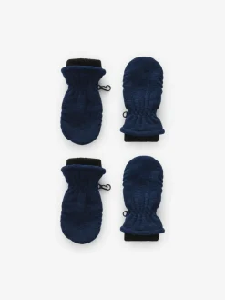 Next Navy Blue Marl Fleece Mittens 2 Pack (3mths-6yrs)^ Hats & Scratch Mitts
