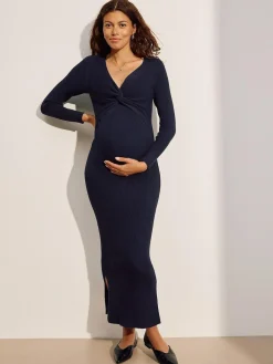 Next Maternity Twist Front Knit Jumper Dress^Women Maxi Dresses|Knitwear