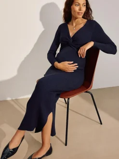 Next Maternity Twist Front Knit Jumper Dress^Women Maxi Dresses|Knitwear