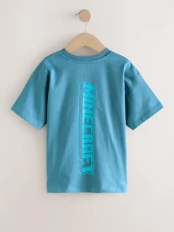 Next Navy Blue Minecraft Sequin T-Shirt (3-16yrs)^BOY T-Shirts