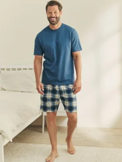 Hot Next Motionflex Cosy Shorts Pyjamas Set Navy Blue