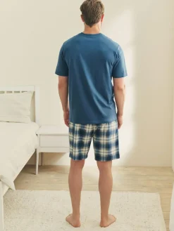 Hot Next Motionflex Cosy Shorts Pyjamas Set Navy Blue