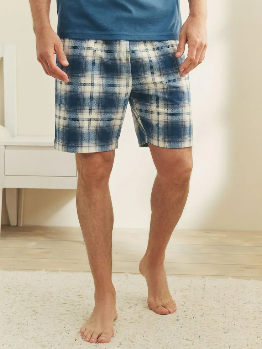 Hot Next Motionflex Cosy Shorts Pyjamas Set Navy Blue