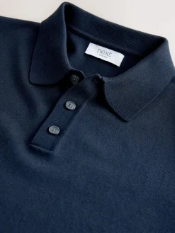 Next Muscle Fit Cotton Rich Short Sleeve Knit Polo Shirt^ Tops & T-Shirts|Knitwear