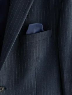 Best Next Navy Blue Muscle Fit Motionflex Stretch Stripe Suit Jacket