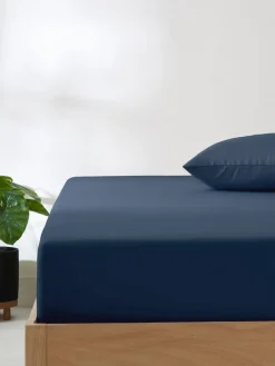 Hot Next Non Iron Simply Soft Deep Fitted Sheet Navy Blue