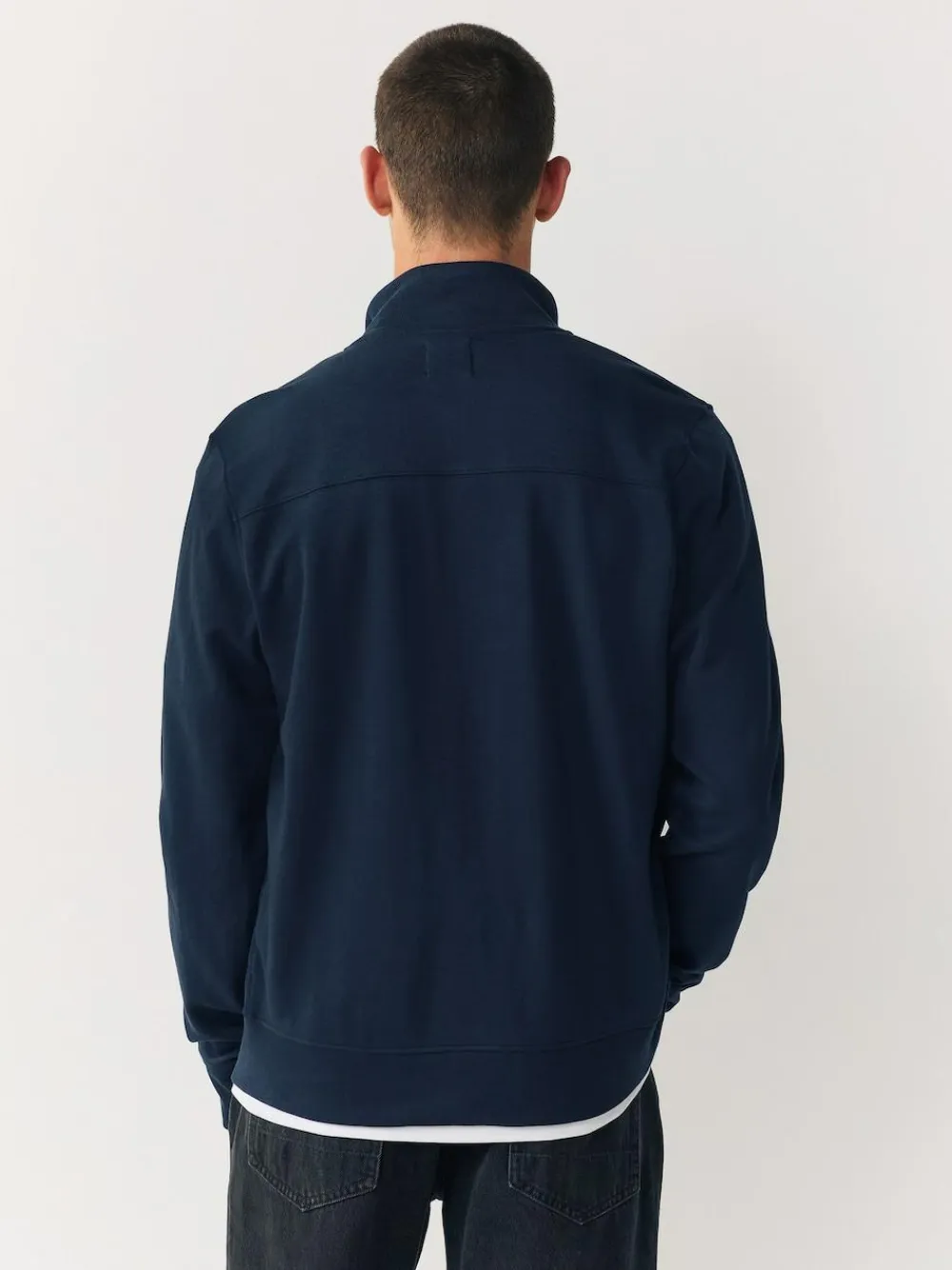 Best Next Non-Hooded Hybrid Full Zip Jacket Navy Blue