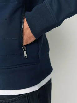 Best Next Non-Hooded Hybrid Full Zip Jacket Navy Blue