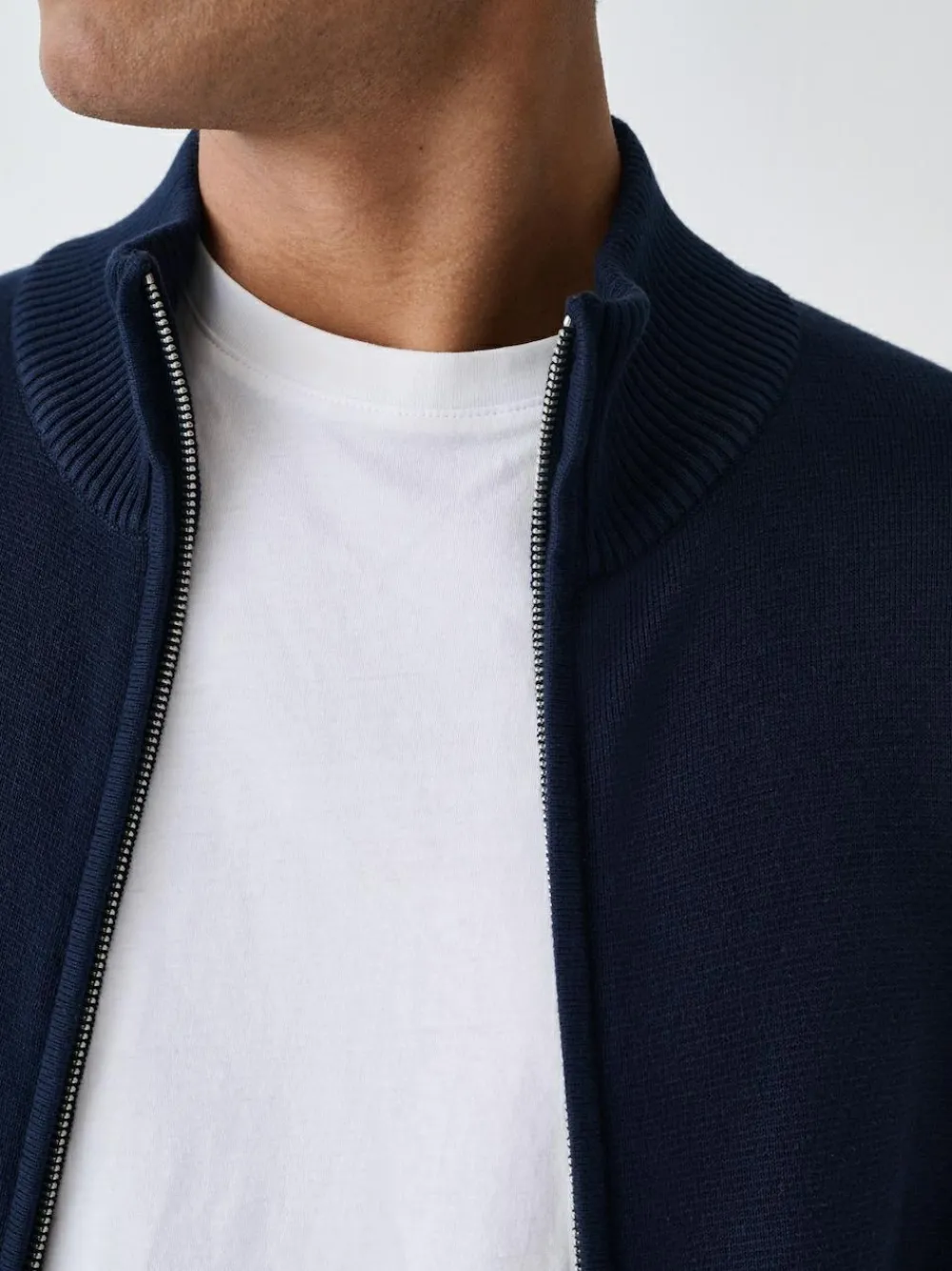 Next N.Premium Regular Fit 100% Cotton Premium Zip-Through Cardigan^ Knitwear|Knitwear