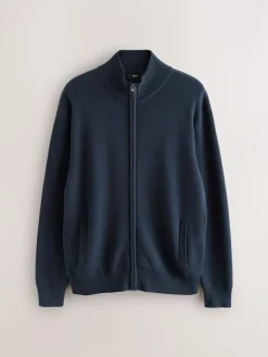 Next N.Premium Regular Fit 100% Cotton Premium Zip-Through Cardigan^ Knitwear|Knitwear