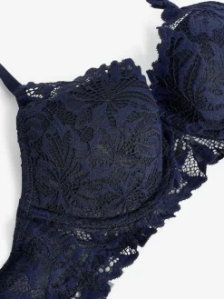Clearance Next Navy Blue Pad Balcony Lace Ultimate Comfort Bra