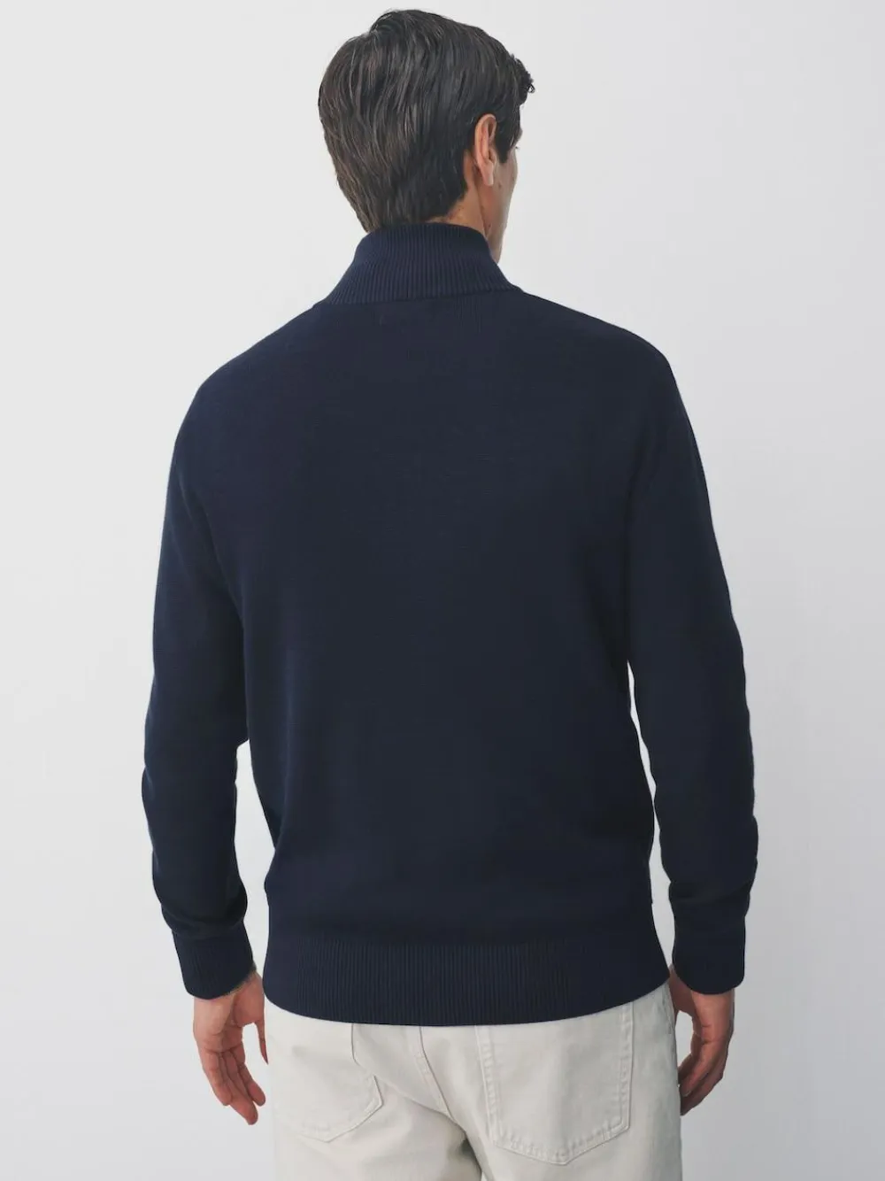 Best Next Navy Blue Plain N.Premium Regular Fit 100% Cotton Premium Quarter Zip Jumper