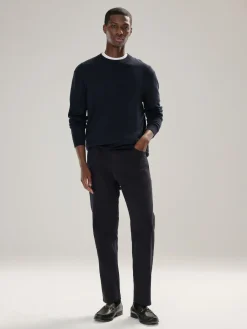 Sale Next Plain Regular Fit Cotton Rich Crew Neck Jumper Navy Blue