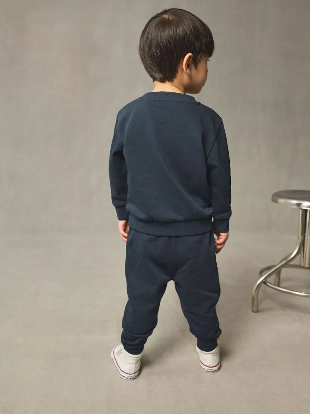 New Next Navy Blue Plain Sweatshirt And Joggers Set (3mths-7yrs)