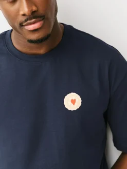 Next Navy Blue Printed Short Sleeve Jersey Pyjamas Set^ Pyjamas|Nightwear