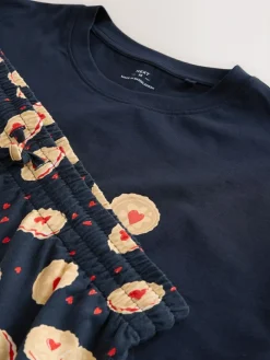 Next Navy Blue Printed Short Sleeve Jersey Pyjamas Set^ Pyjamas|Nightwear