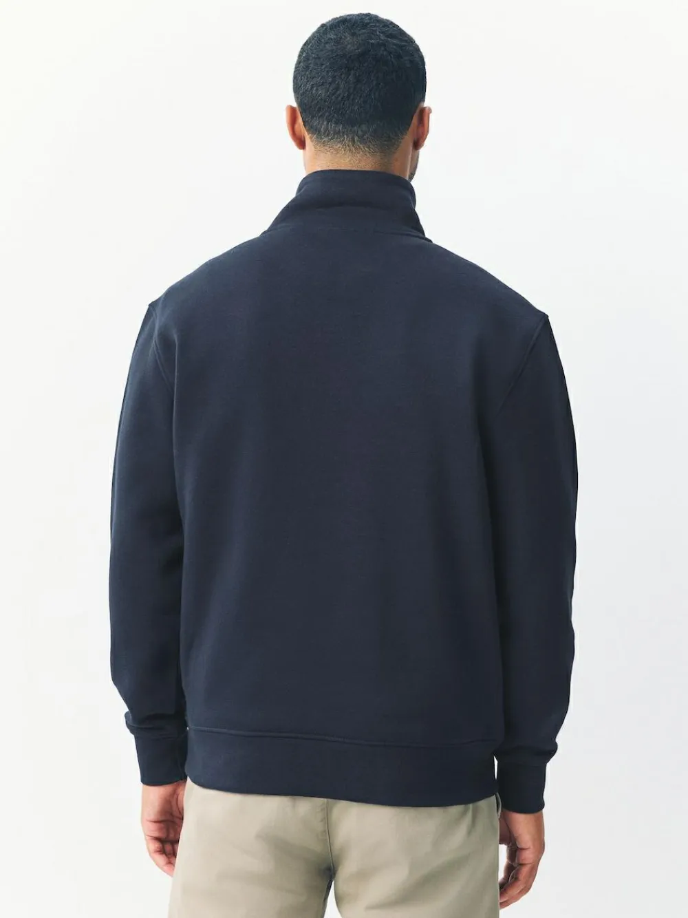 Next Navy Blue Quarter Zip Cotton Rich Jersey Sweatshirt^ Nightwear|Sweatshirts & Hoodies
