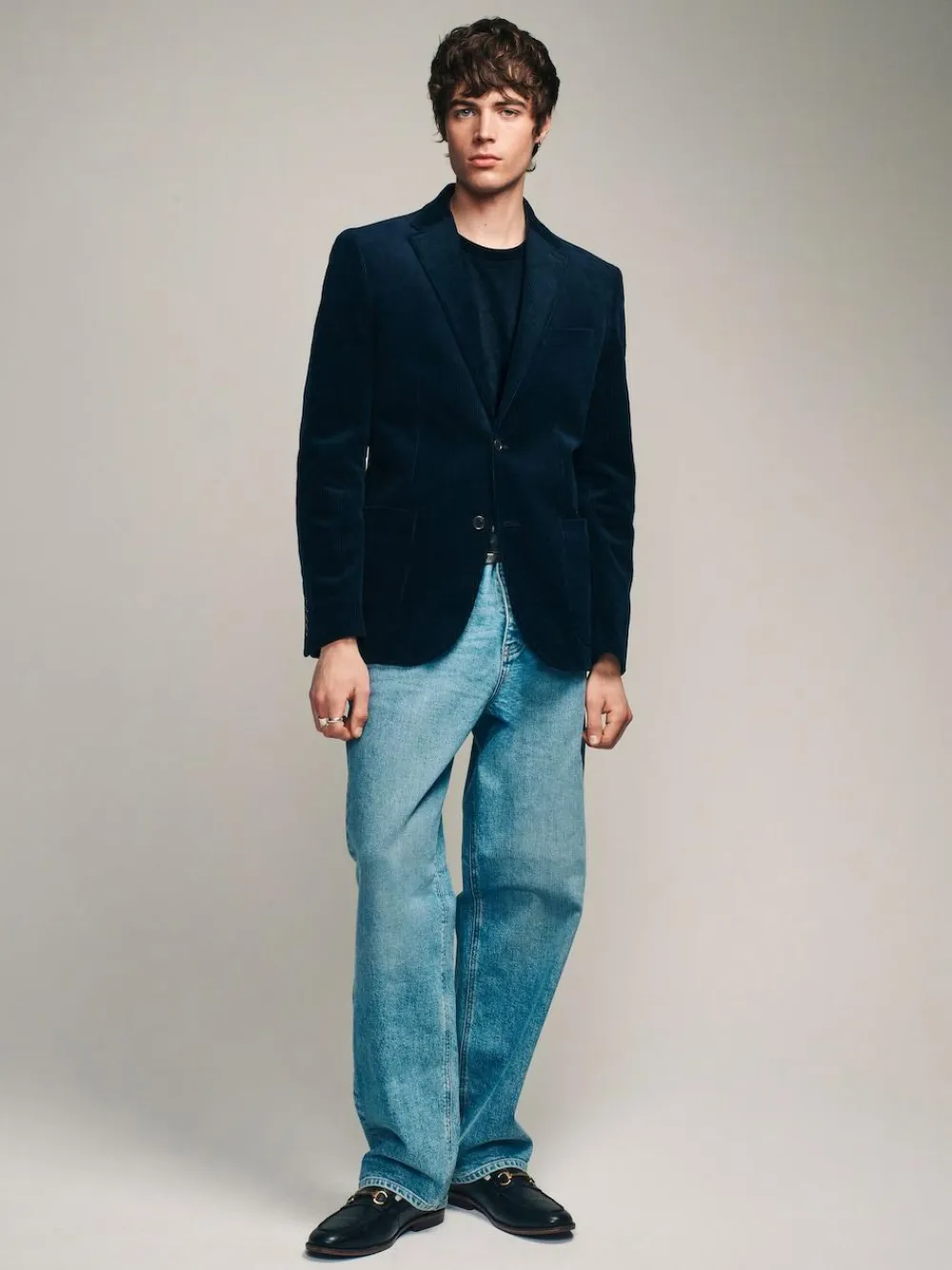 Sale Next Regular Fit Cord Blazer Navy Blue