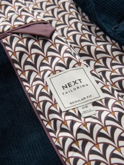 Sale Next Regular Fit Cord Blazer Navy Blue