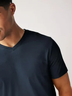 Outlet Next Navy Blue Regular Fit Essential V-Neck T-Shirt