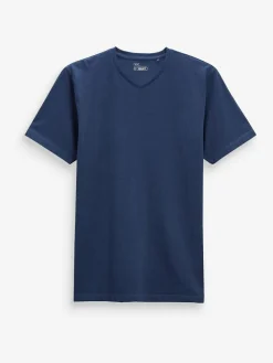 Outlet Next Navy Blue Regular Fit Essential V-Neck T-Shirt