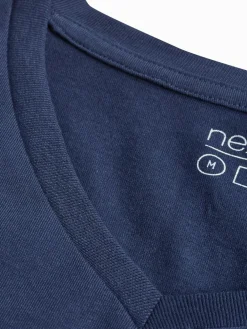 Outlet Next Navy Blue Regular Fit Essential V-Neck T-Shirt
