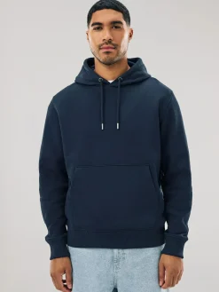 Clearance Next Navy Blue Regular Fit Heavyweight Cotton Rich Jersey Hoodie