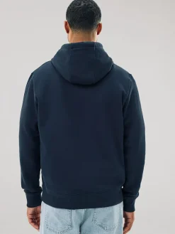 Clearance Next Navy Blue Regular Fit Heavyweight Cotton Rich Jersey Hoodie