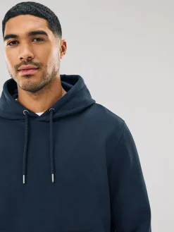 Clearance Next Navy Blue Regular Fit Heavyweight Cotton Rich Jersey Hoodie