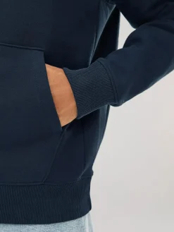 Clearance Next Navy Blue Regular Fit Heavyweight Cotton Rich Jersey Hoodie