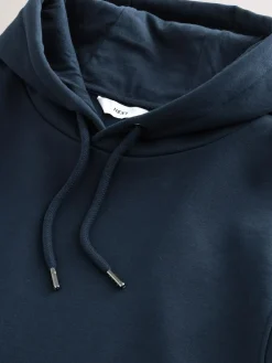 Clearance Next Navy Blue Regular Fit Heavyweight Cotton Rich Jersey Hoodie