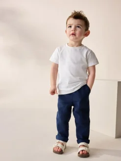Next Regular Fit Linen Blend Pull on Trousers (3mths-7yrs)^BOY Pants & Leggings|Joggers