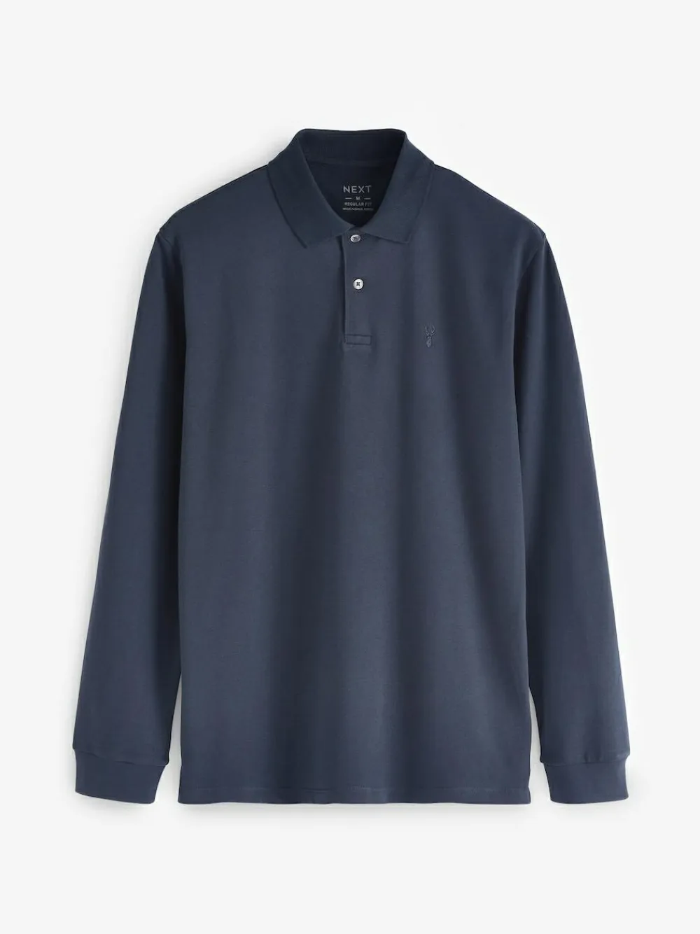 Clearance Next Navy Blue Regular Fit Long Sleeve Pique Polo Shirt