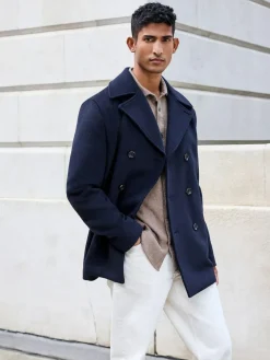 Next Regular Fit N.Premium Soft Touch Peacoat with Wool^ Coats & Jackets|Coats & Jackets