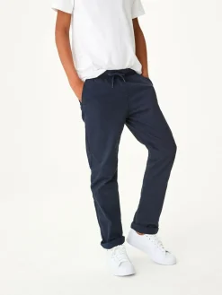 Next Regular Fit Rib Waist Pull-On Trousers (3-16yrs) Navy Blue