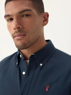 Discount Next Navy Blue Regular Fit Short Sleeve Oxford Shirt