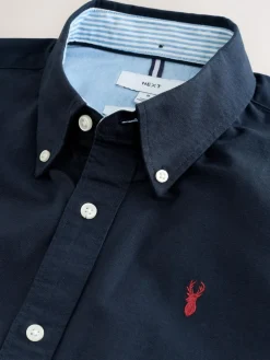 Discount Next Navy Blue Regular Fit Short Sleeve Oxford Shirt