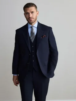 Clearance Next Regular Fit Signature Nova Fides 100% Italian Wool Suit Jacket Navy Blue
