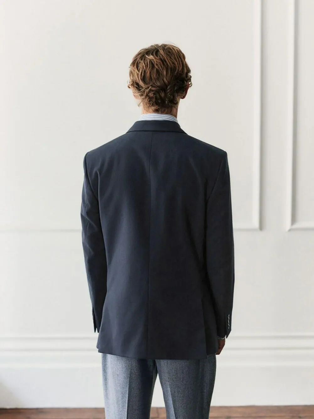 Next Navy Blue Regular Fit Signature Leomaster Wool Rich Double Breasted Blazer^ Blazers & Formal Jackets|Coats & Jackets