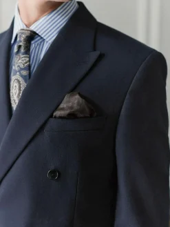 Next Navy Blue Regular Fit Signature Leomaster Wool Rich Double Breasted Blazer^ Blazers & Formal Jackets|Coats & Jackets