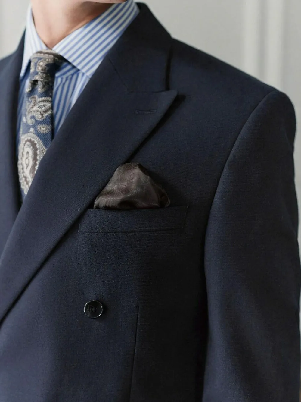 Next Navy Blue Regular Fit Signature Leomaster Wool Rich Double Breasted Blazer^ Blazers & Formal Jackets|Coats & Jackets