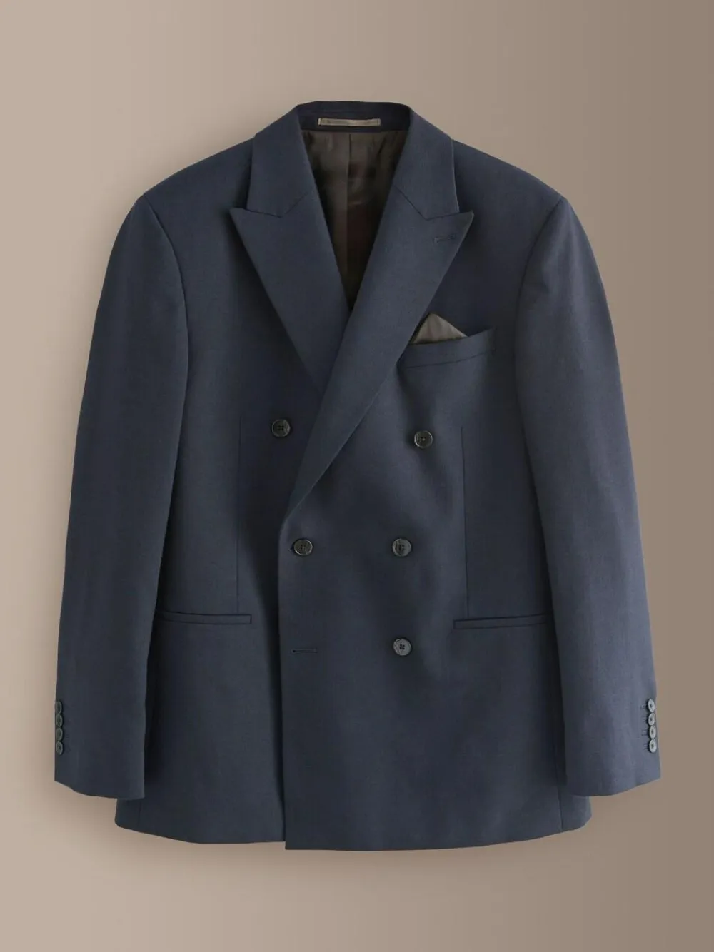 Next Navy Blue Regular Fit Signature Leomaster Wool Rich Double Breasted Blazer^ Blazers & Formal Jackets|Coats & Jackets