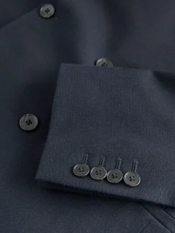 Next Navy Blue Regular Fit Signature Leomaster Wool Rich Double Breasted Blazer^ Blazers & Formal Jackets|Coats & Jackets