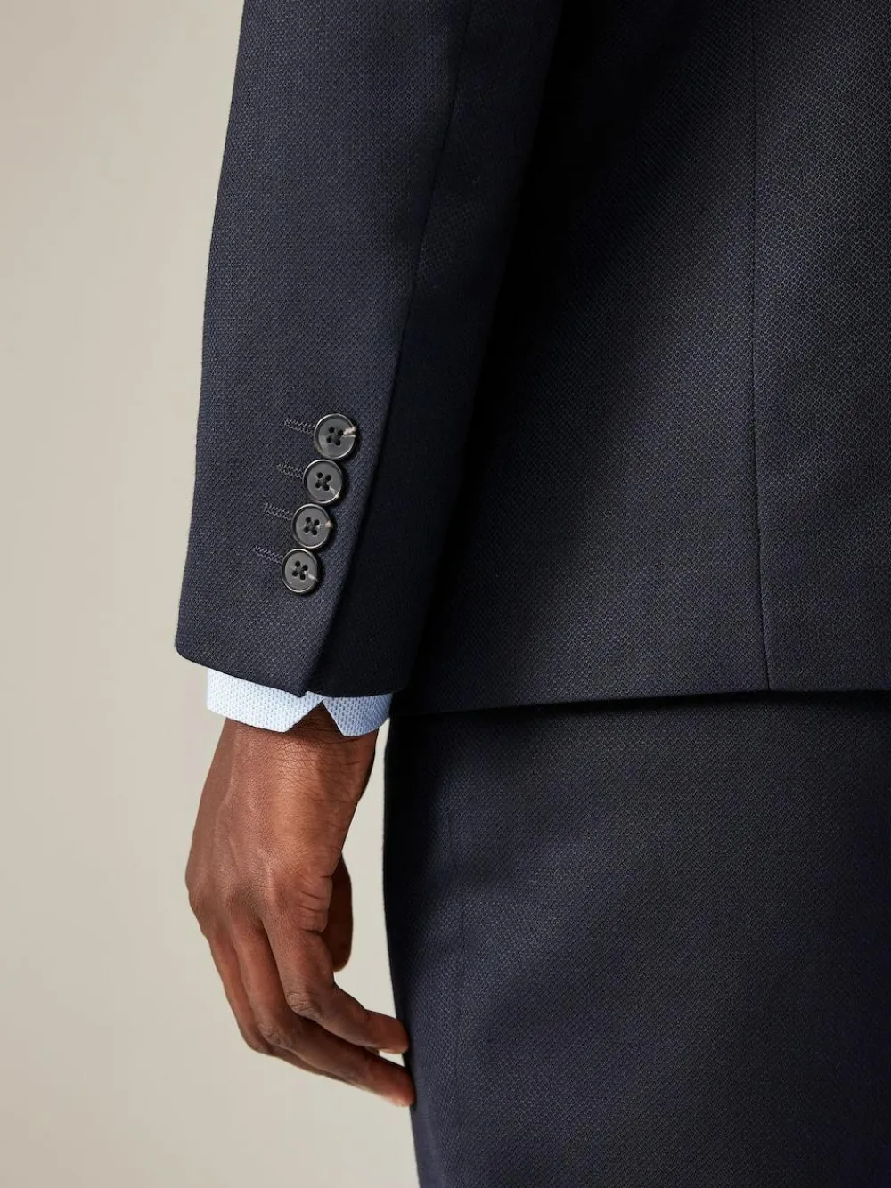 Next Navy Blue Regular Fit Textured Suit Jacket^ Blue Suits|Blazers & Formal Jackets