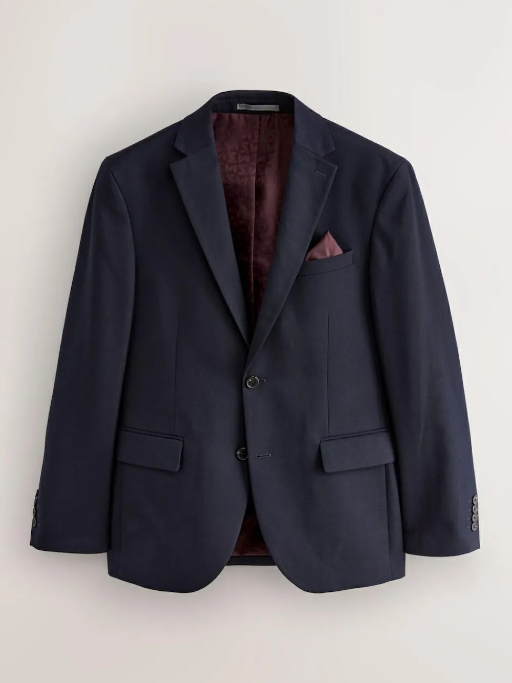Next Navy Blue Regular Fit Textured Suit Jacket^ Blue Suits|Blazers & Formal Jackets