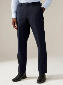 Next Navy Blue Regular Fit Textured Suit Trousers^ Pants & Chinos